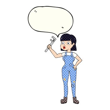 çizgi roman konuşma kabarcık karikatür kadın tesisatçı