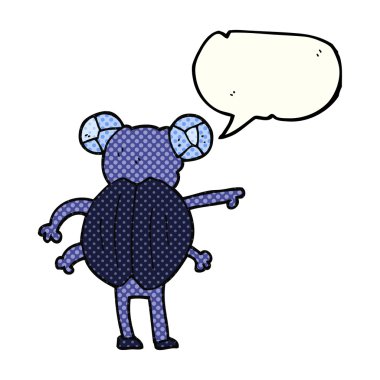 çizgi roman konuşma kabarcık karikatür işaret eden böcek