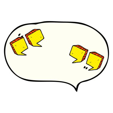 çizgi roman konuşma kabarcık karikatür tırnak işaretleri