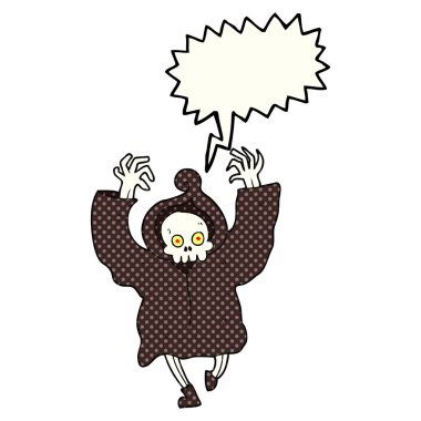 Ölüm iskelet dans çizgi roman konuşma balonu çizgi film