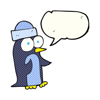 çizgi roman konuşma kabarcık karikatür penguen