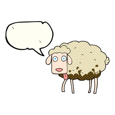 çizgi roman konuşma kabarcık karikatür çamurlu koyun