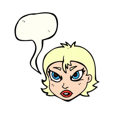comic book speech bubble cartoon angry female face
