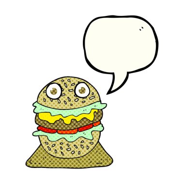 çizgi roman konuşma kabarcık karikatür lezzetli burger