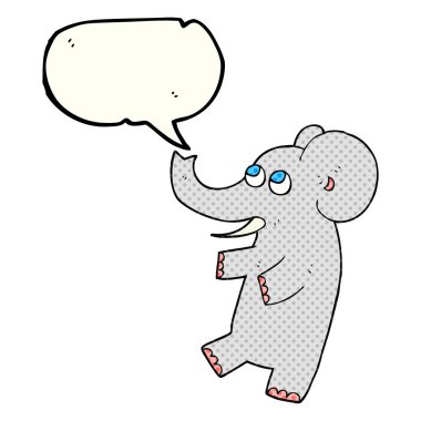 comic book speech bubble cartoon cute elephant