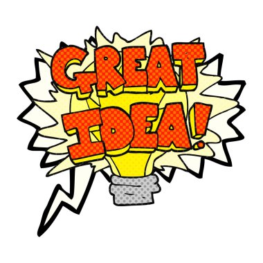 çizgi roman konuşma balonu çizgi film harika fikir ampul simgesi