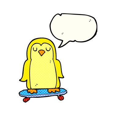 çizgi roman konuşma kabarcık karikatür kuş kaykay üzerinde