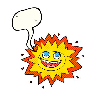 mutlu çizgi roman konuşma kabarcık karikatür güneş