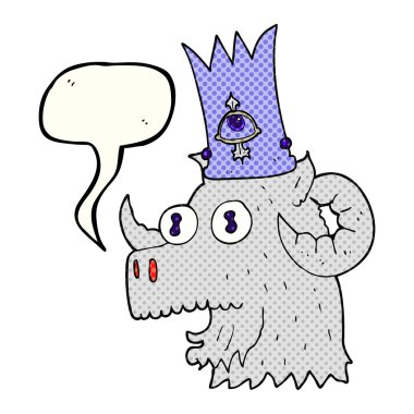 çizgi roman konuşma kabarcık karikatür ram baş büyülü tacı olan