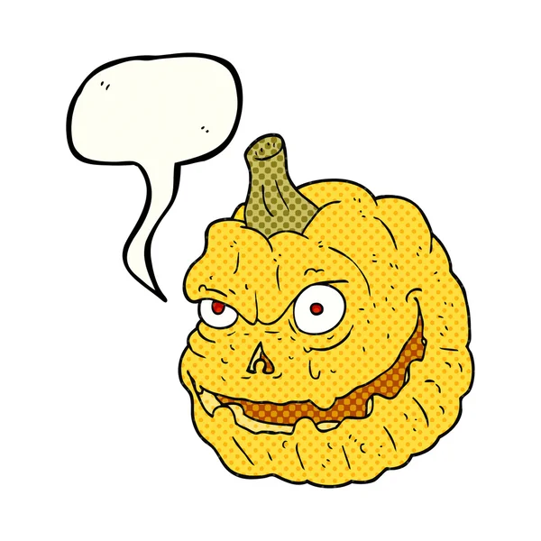 Serietidning pratbubbla cartoon spooky pumpa — Stock vektor