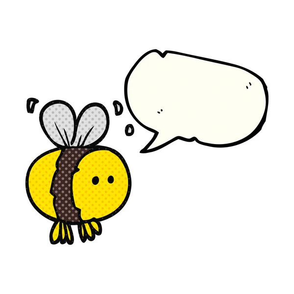 Stripboek toespraak bubble cartoon bee — Stockvector