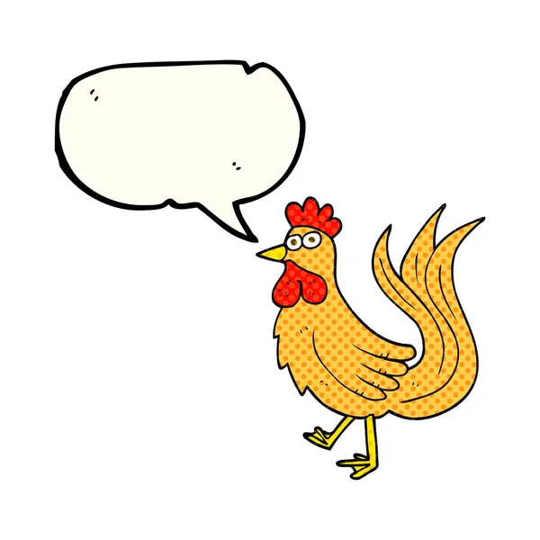 Comic book speech bubble cartoon cock — Stok Vektör