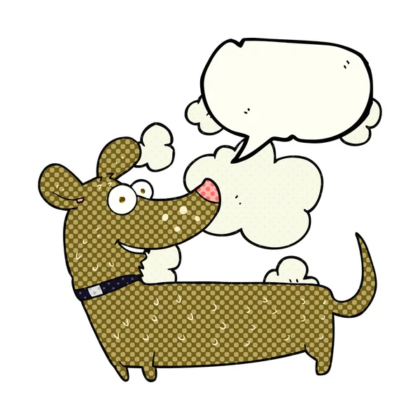 Stripboek tekstballon cartoon gelukkige hond — Stockvector