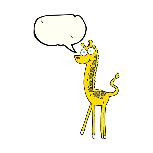 Comicbuch Sprechblase Karikatur Giraffe — Stockvektor