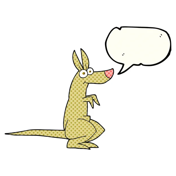 Comic book speech bubble cartoon kangaroo — Stock Vector