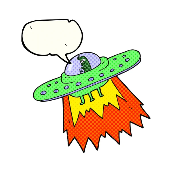 Serietidning tal bubbla cartoon Ufo — Stock vektor