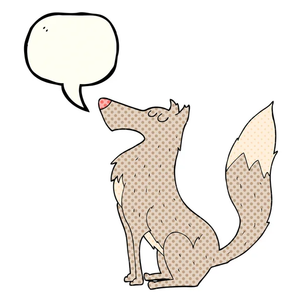 Komiks mowy Bańka rysunek wilka — Wektor stockowy