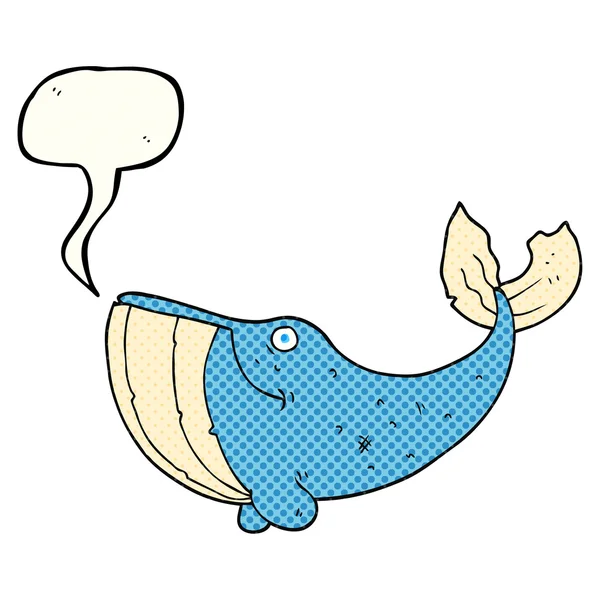 Bande dessinée discours bulle dessin animé baleine — Image vectorielle