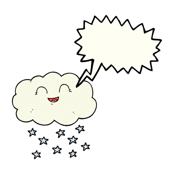 Çizgi roman konuşma kabarcık karikatür bulut kar yağışı — Stok Vektör