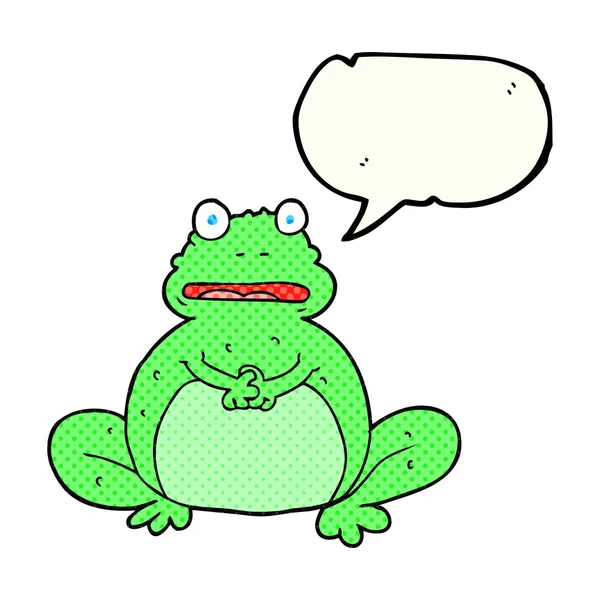 Comic book speech bubble cartoon frog — Stock Vector