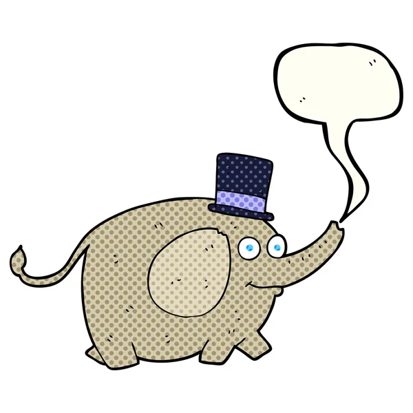Komiks mowy Bańka kreskówka słoń — Wektor stockowy