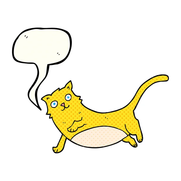 Cómic discurso burbuja dibujos animados gato — Archivo Imágenes Vectoriales