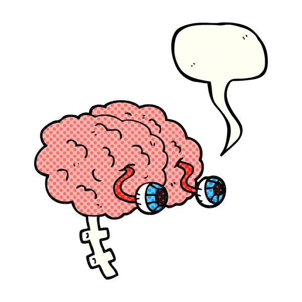 Comic book speech bubble cartoon brain — Stock Vector