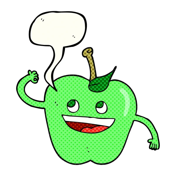 Komiks mowy Bańka kreskówki jabłko — Wektor stockowy