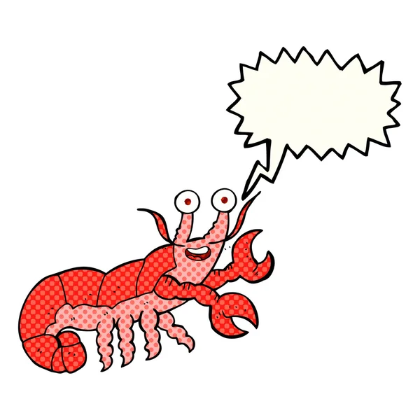 Buku komik speech bubble cartoon lobster - Stok Vektor