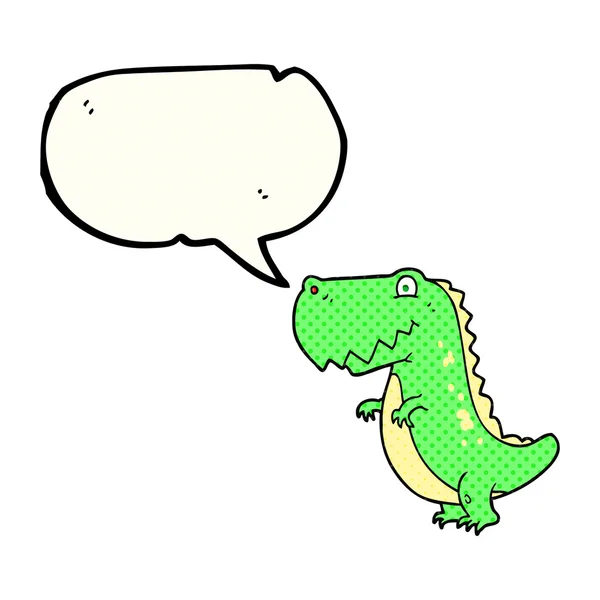 Comic book speech bubble cartoon dinosaur — Stock Vector