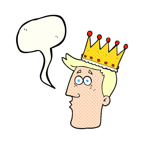 Serietidning tal bubbla cartoon kings head — Stock vektor