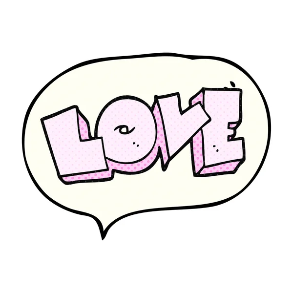 Comic book speech bubble cartoon love sign — Stock Vector