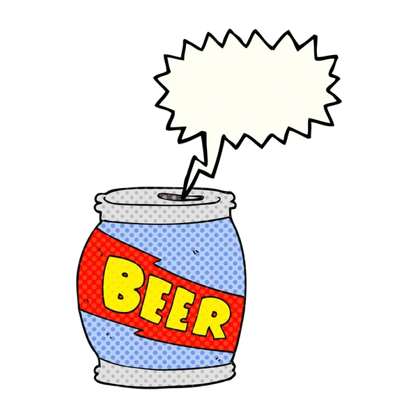 Comic book speech bubble cartoon beer can — Stockvector