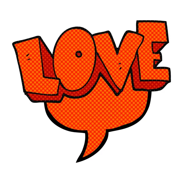 Komiks mowy Bańka kreskówka miłość symbol — Wektor stockowy