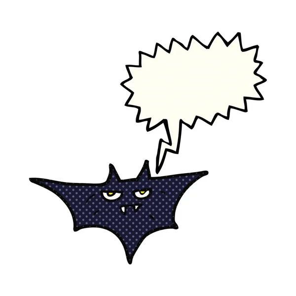 Dymek komiks kreskówka halloween bat — Wektor stockowy