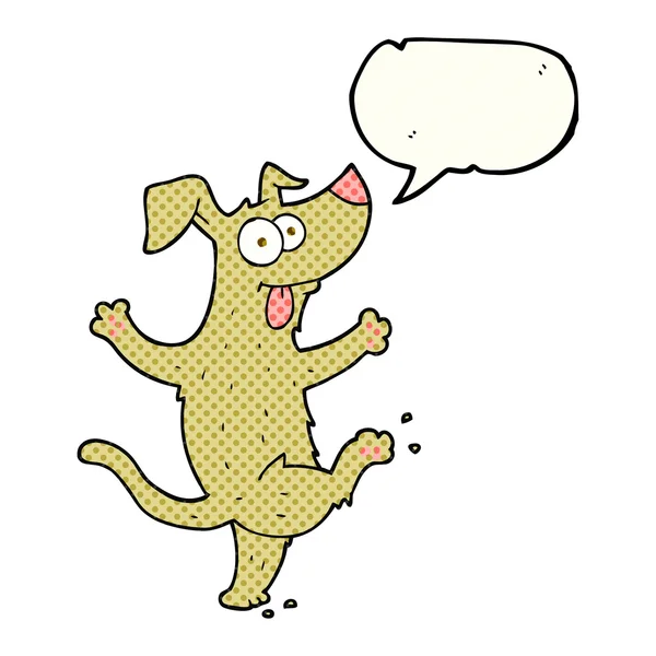 Komiks mowy Bańka kreskówka taniec psa — Wektor stockowy