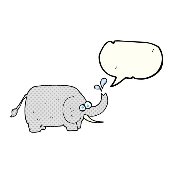 Historieta discurso burbuja dibujos animados elefante — Archivo Imágenes Vectoriales