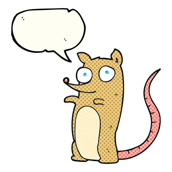 Fumetto libro discorso bolla cartone animato mouse — Vettoriale Stock