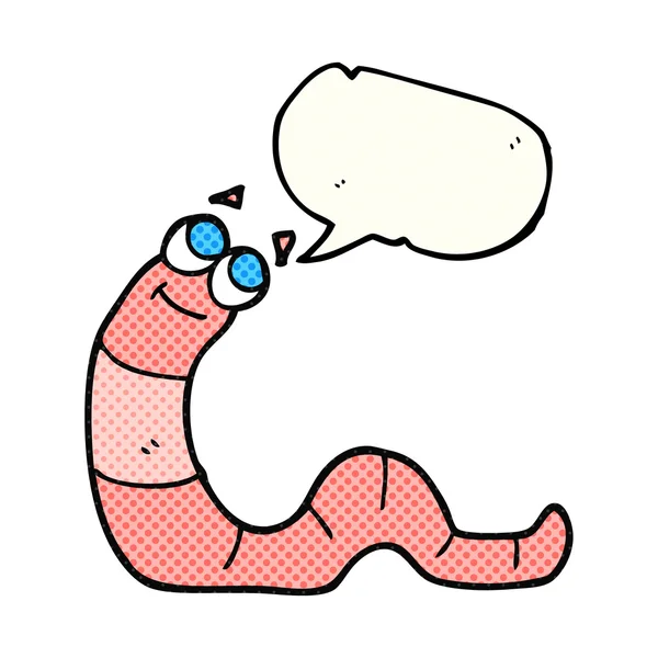 Stripboek toespraak bubble cartoon worm — Stockvector