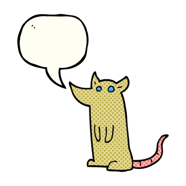 Buku komik speech bubble kartun mouse - Stok Vektor