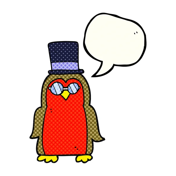 Robin κινουμένων σχεδίων φούσκα ομιλία βιβλίο κόμικ — Διανυσματικό Αρχείο