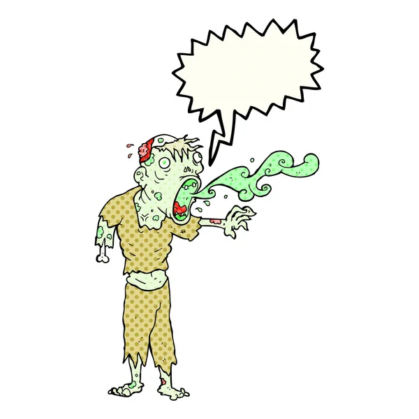 Comic book řeč bublina kreslený hrubé zombie — Stockový vektor