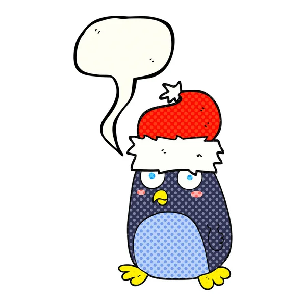Комікс книга мовна бульбашка мультяшний пінгвін — стоковий вектор
