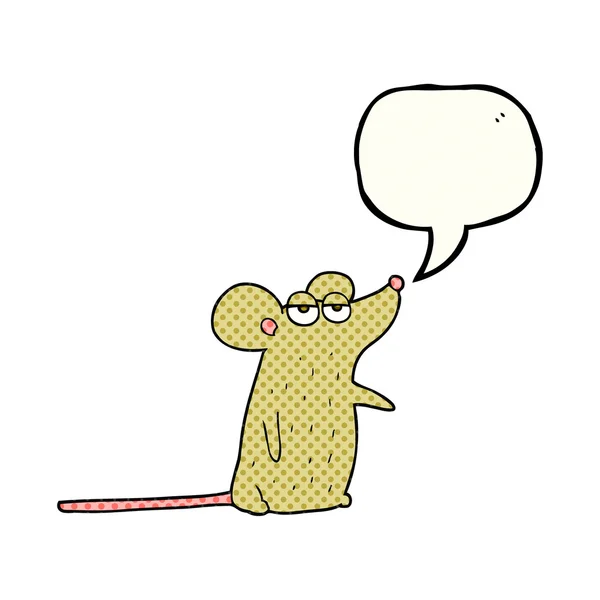 Bande dessinée parole bulle dessin animé souris — Image vectorielle