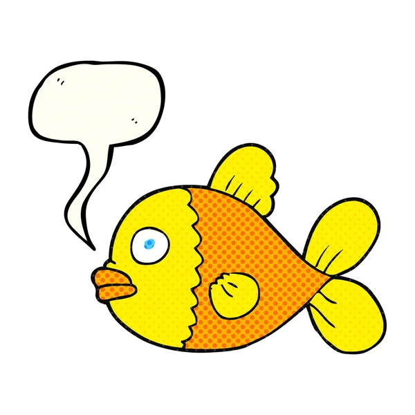 Bande dessinée discours bulle dessin animé poisson — Image vectorielle