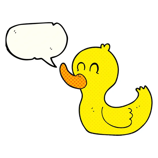 Comic book speech bubble cartoon cute duck — Stock Vector