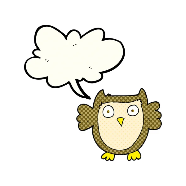 Comic book speech bubble cartoon owl — Stock Vector