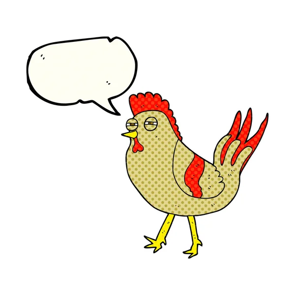 Comic book speech bubble cartoon chicken — стоковый вектор