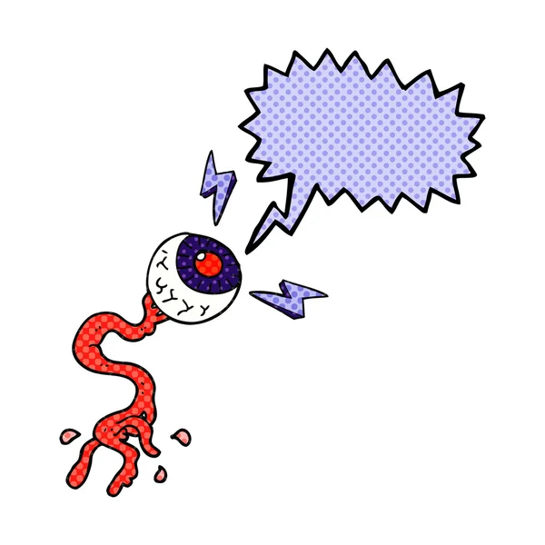 Comic book řeč bublina kreslený hrubé elektrické halloween eyebal — Stockový vektor