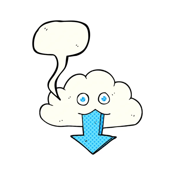 Βιβλίο κόμικ ομιλία φούσκα κινουμένων σχεδίων λήψης από το cloud — Διανυσματικό Αρχείο